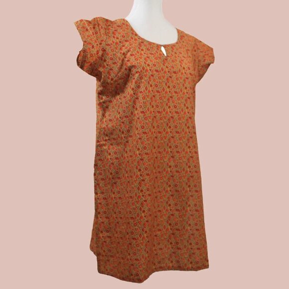 Vibrant Orange Red Printed Cotton Kurta | Muvvas Boutique - Picture 6 of 6